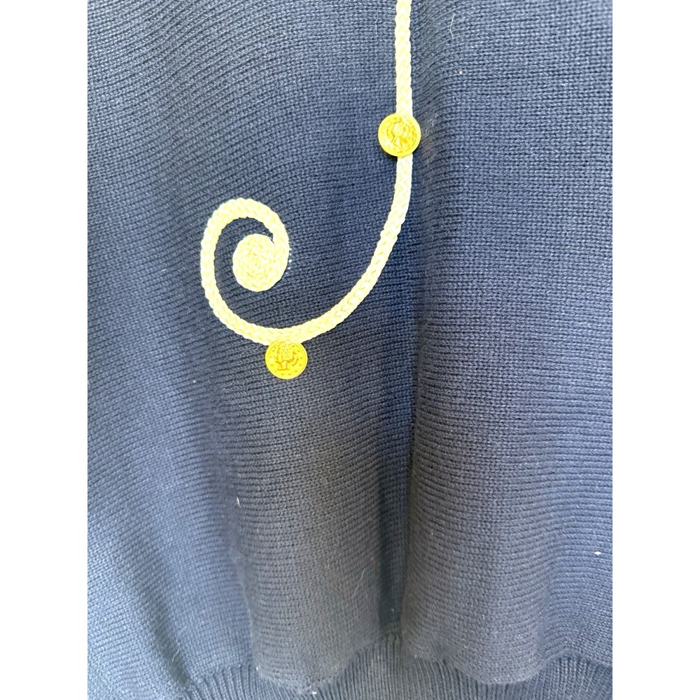 Vintage Preppy Nautical Knit Sweater Womens‎ Size 2X Navy Coastal Yacht Rope NWT - Picture 4 of 13
